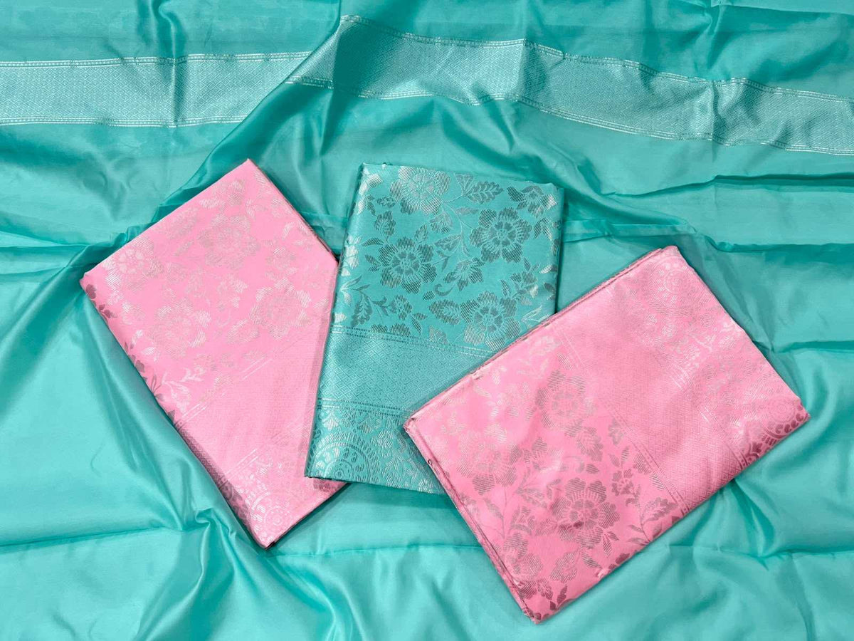 Lichi Silk Soft Saree in Sky