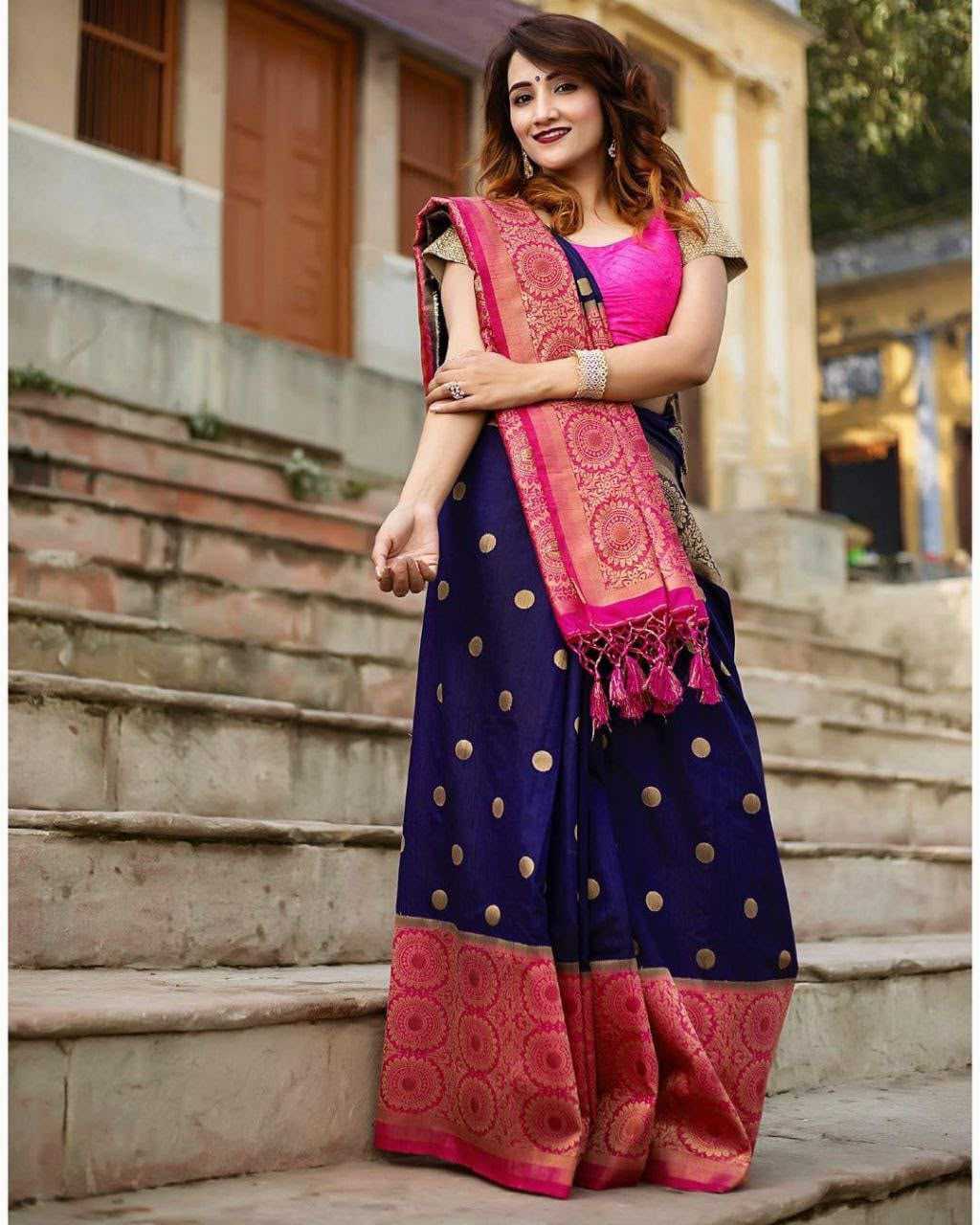 Lichi Silk Embroidered Saree