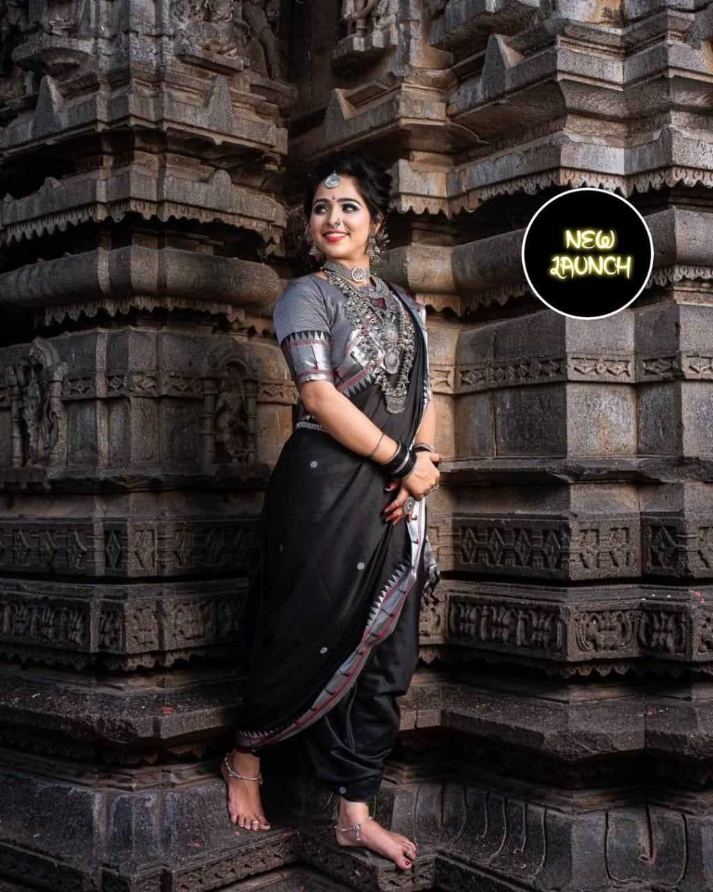 Lichi Silk Designer Saree in Red