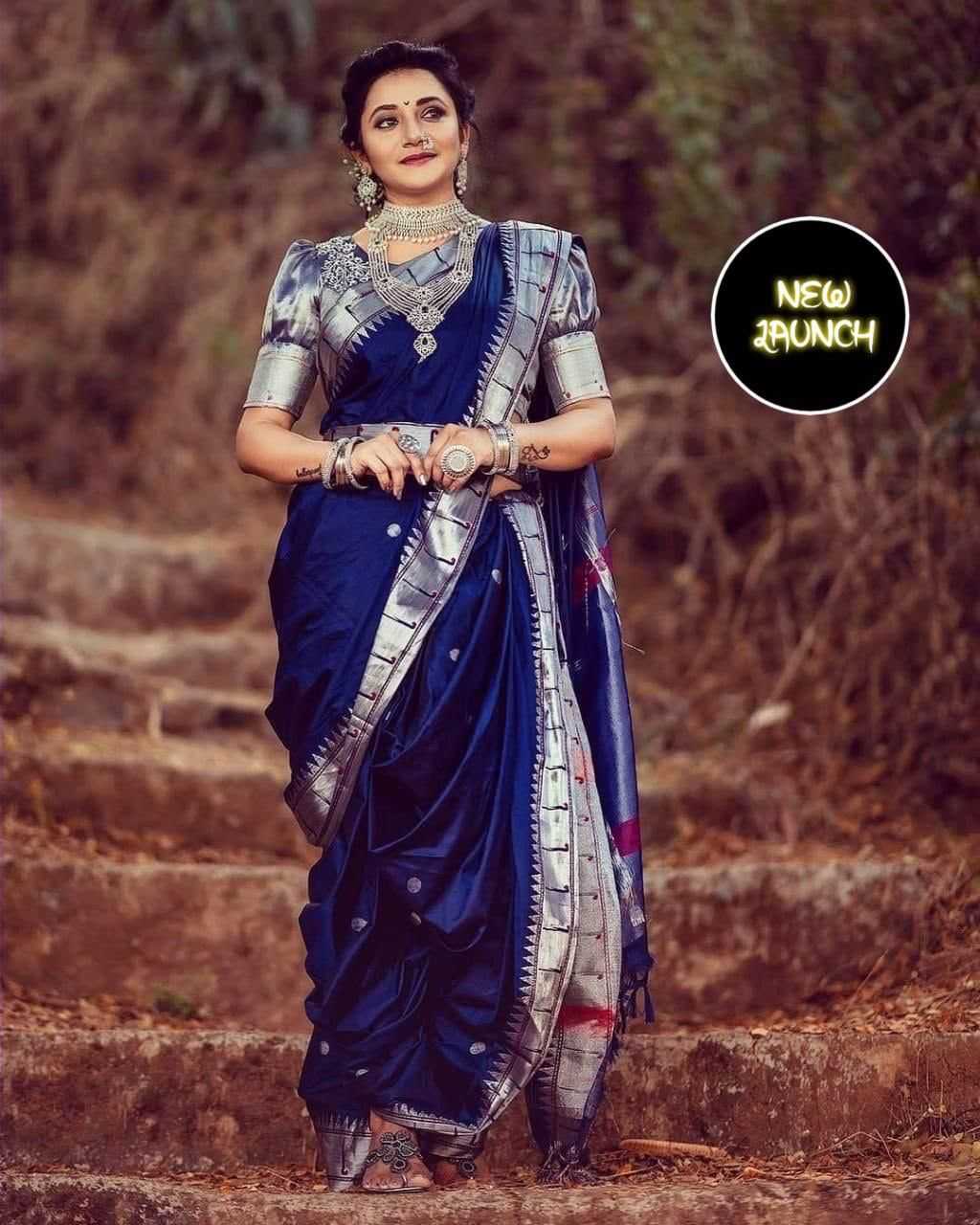 Lichi Silk Designer Saree in Red