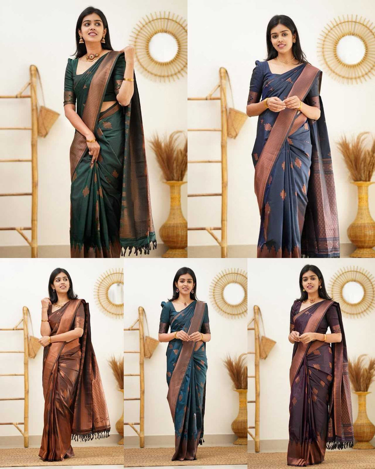 Lichi Silk Soft Saree in Brown