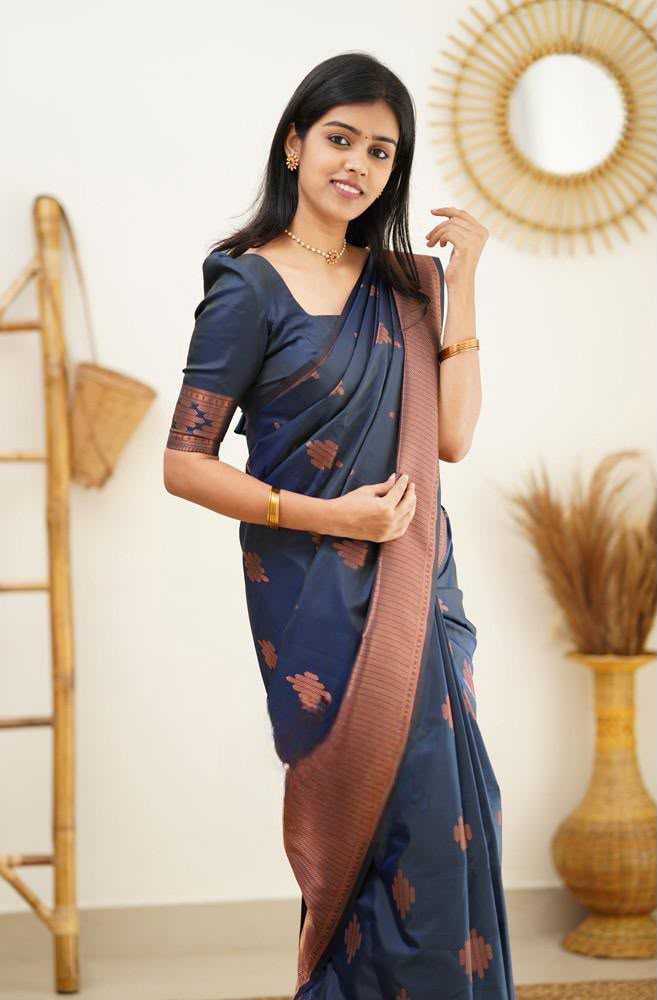 Lichi Silk Soft Saree in Brown