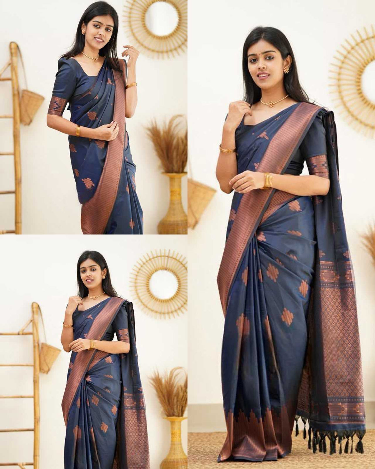 Lichi Silk Soft Saree in Eggplant