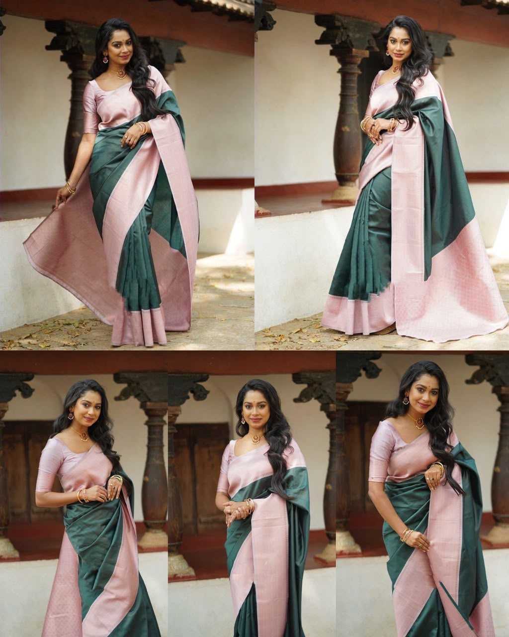 Lichi Silk Embroidered Saree