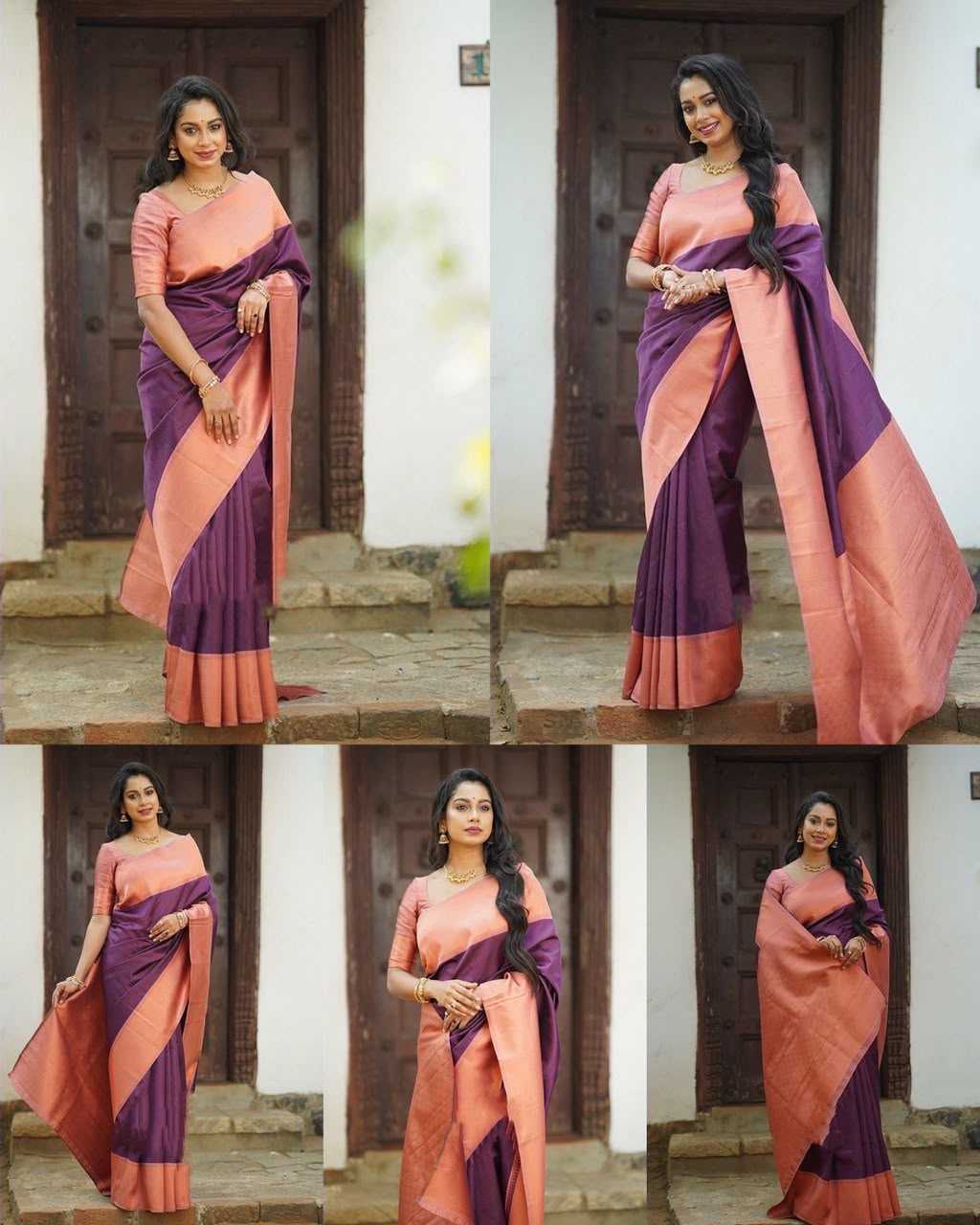 Lichi Silk Embroidered Saree