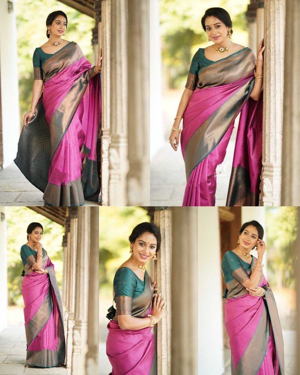 Lichi Silk Embroidered Saree