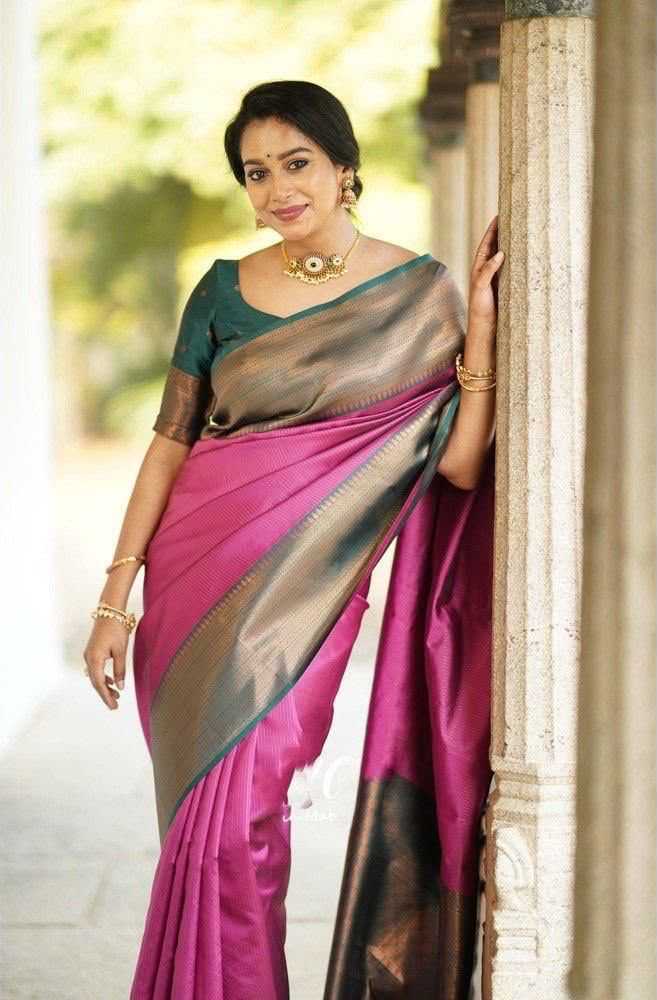 Lichi Silk Embroidered Saree