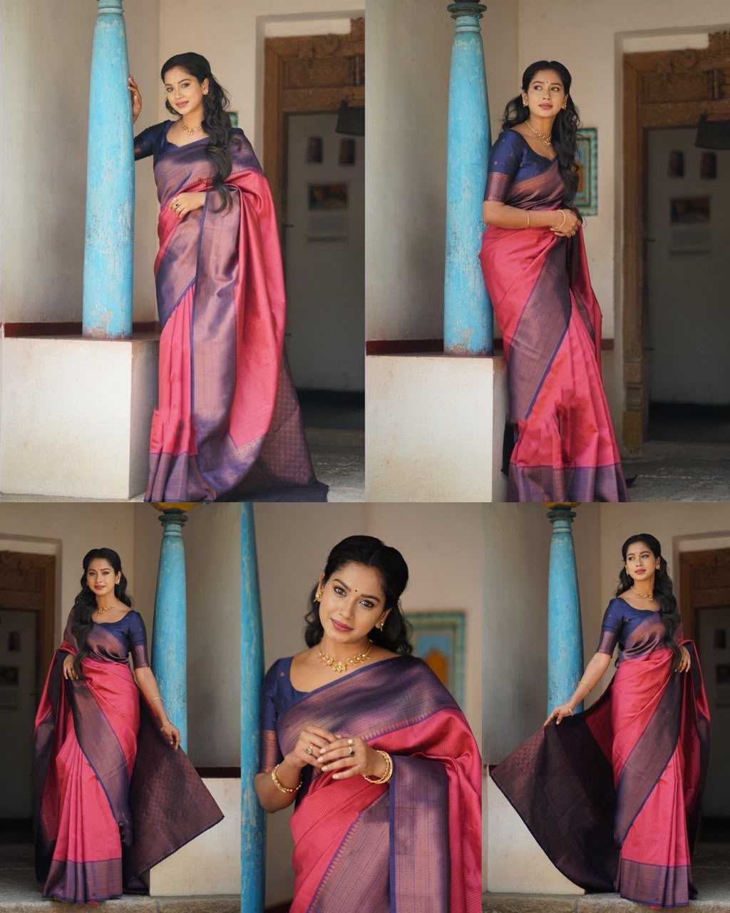 Lichi Silk Embroidered Saree