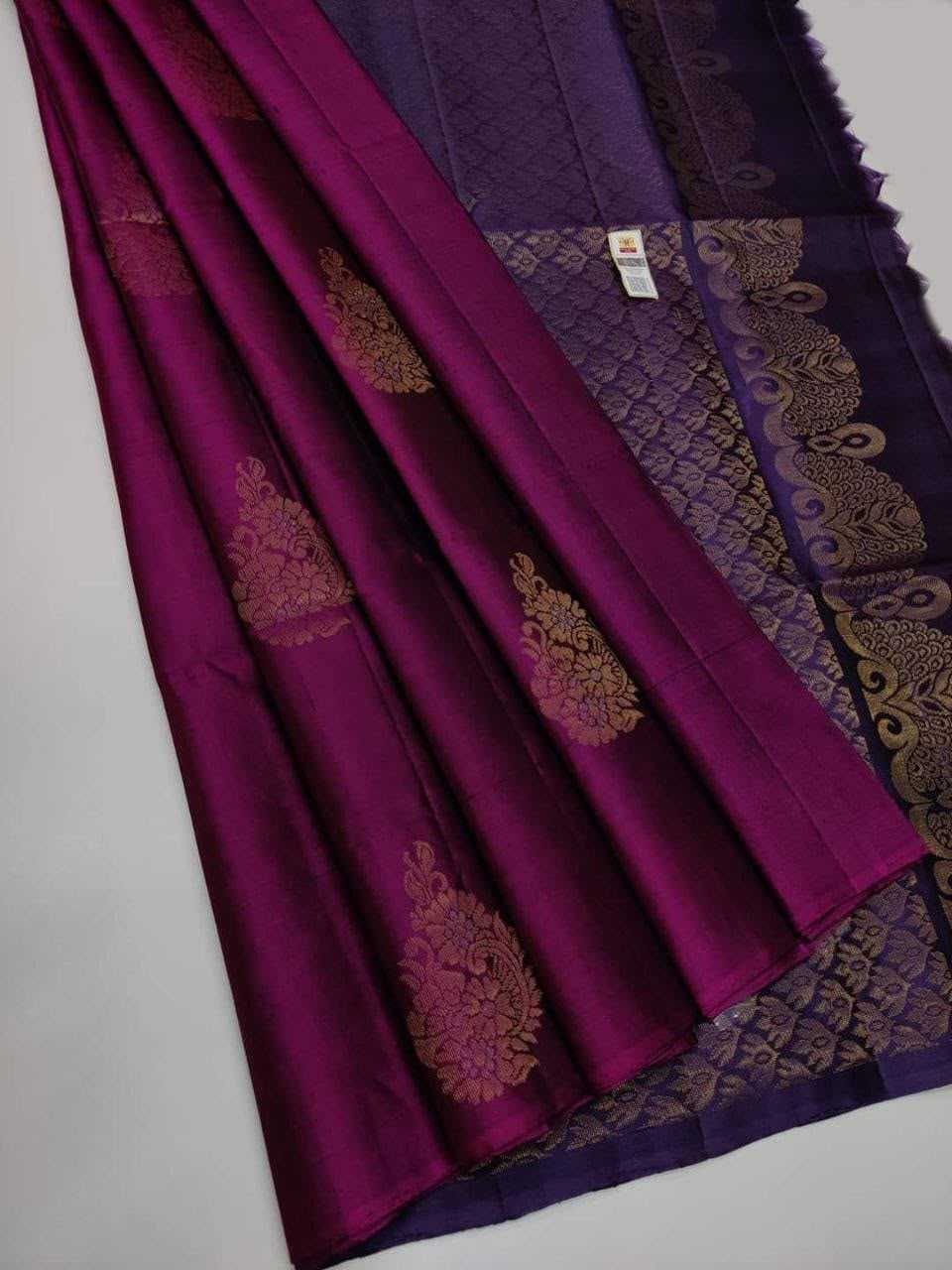 Lichi Silk Soft Saree in Dark Blue