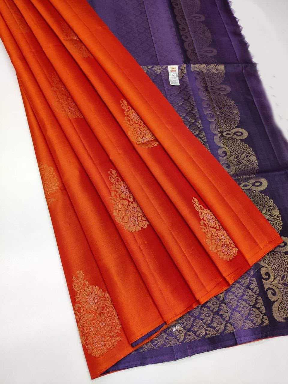 Lichi Silk Soft Saree in Dark Blue