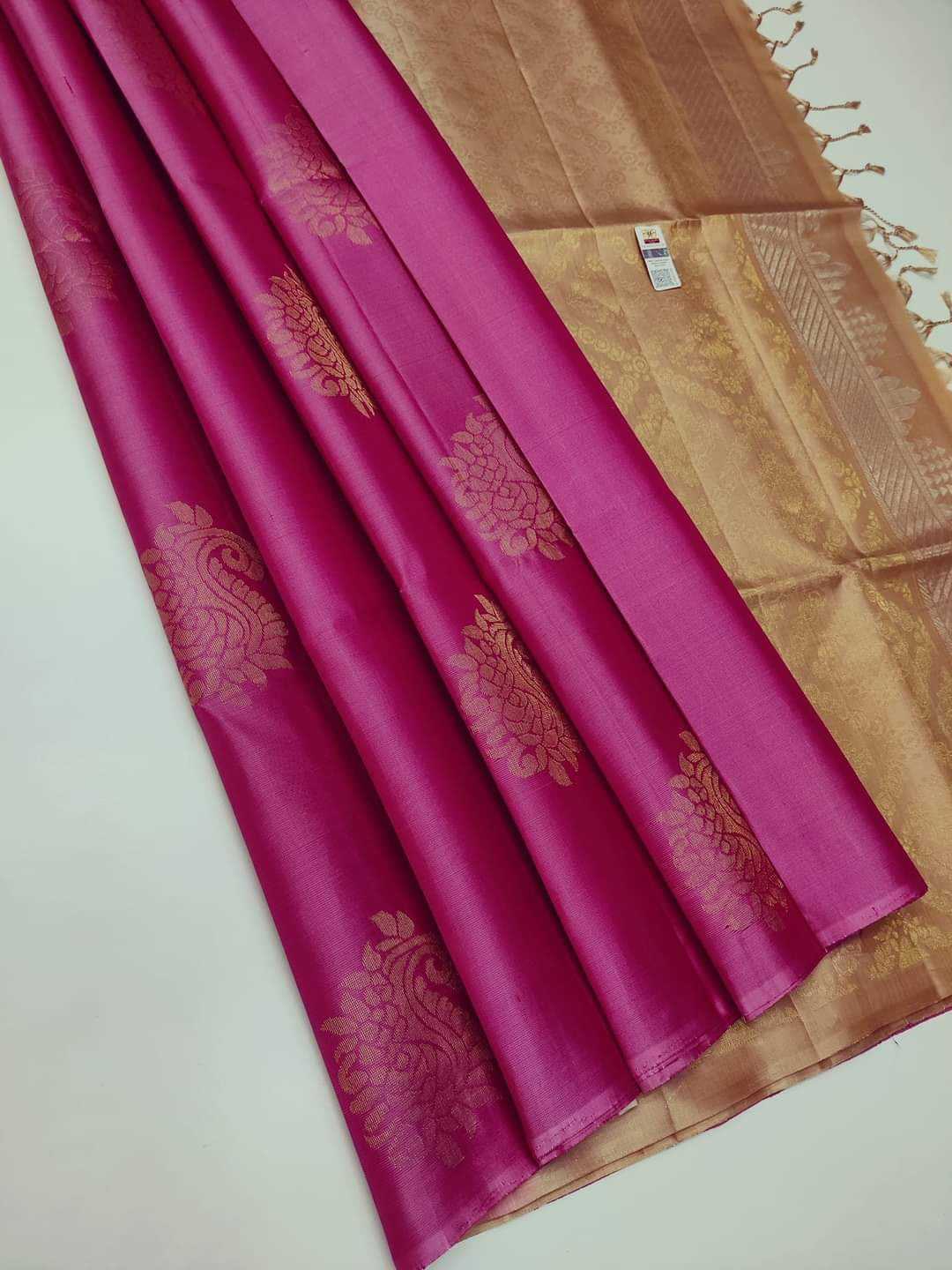 Lichi Silk Jacquard Saree in Hot Pink