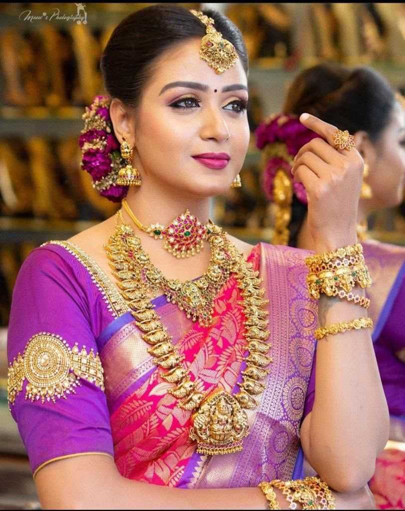 Lichi Silk Embroidered Saree