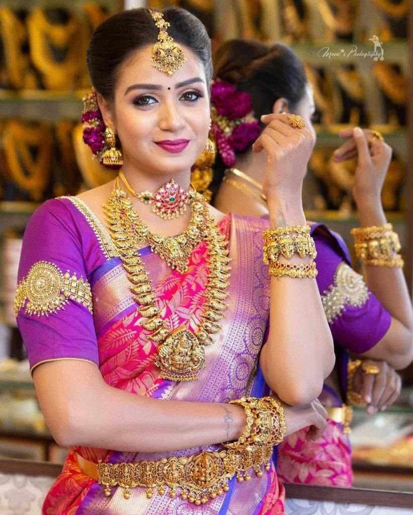 Lichi Silk Embroidered Saree