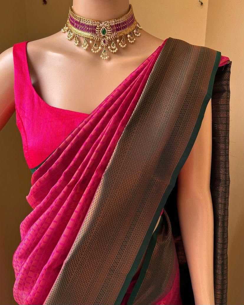 Lichi Silk Designer Saree in Chikoo