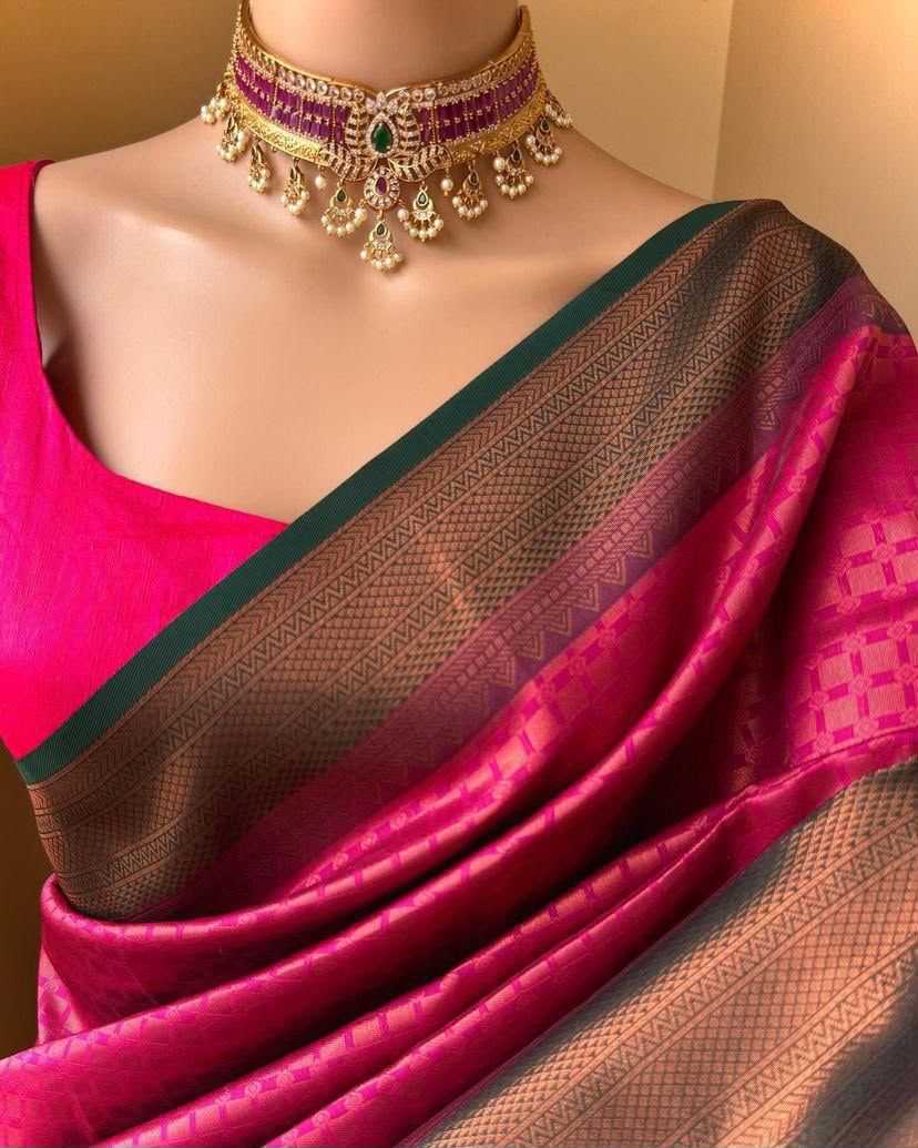 Lichi Silk Designer Saree in Chikoo