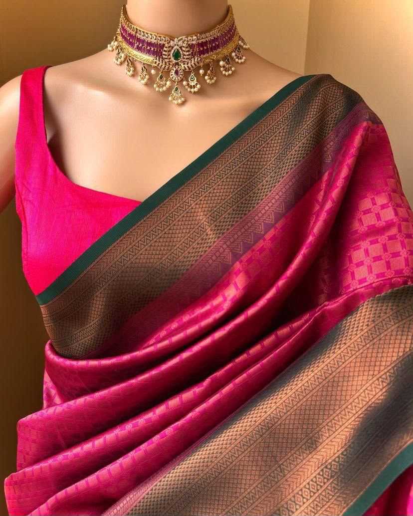 Lichi Silk Designer Saree in Chikoo