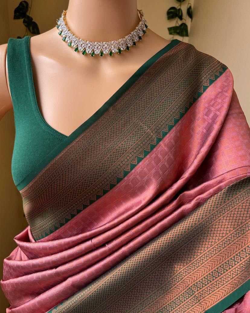 Lichi Silk Designer Saree in Chikoo