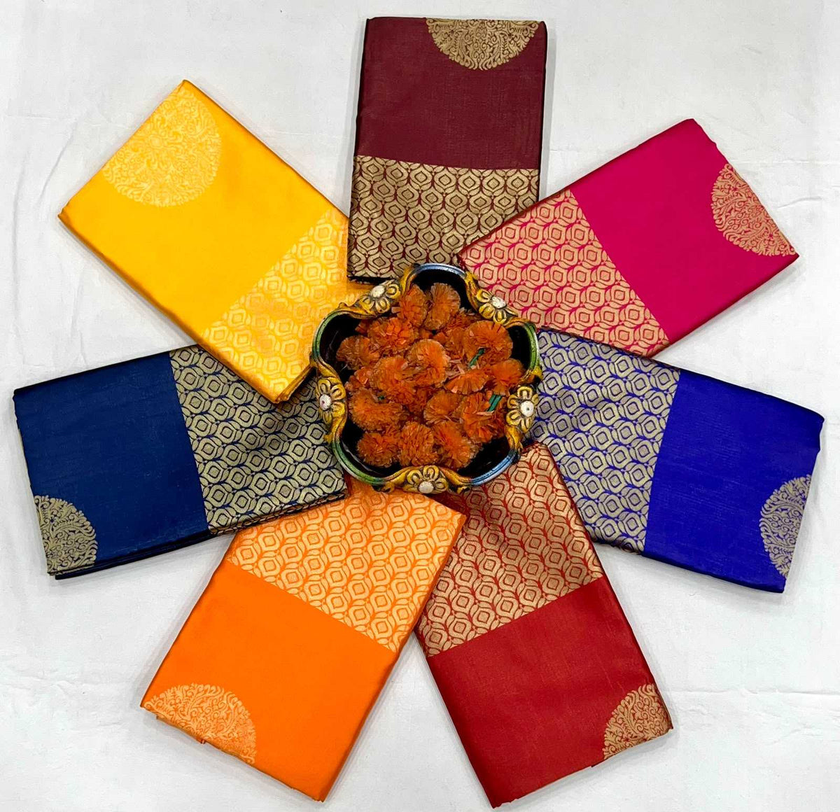 Lichi Silk Soft Saree in Yellow