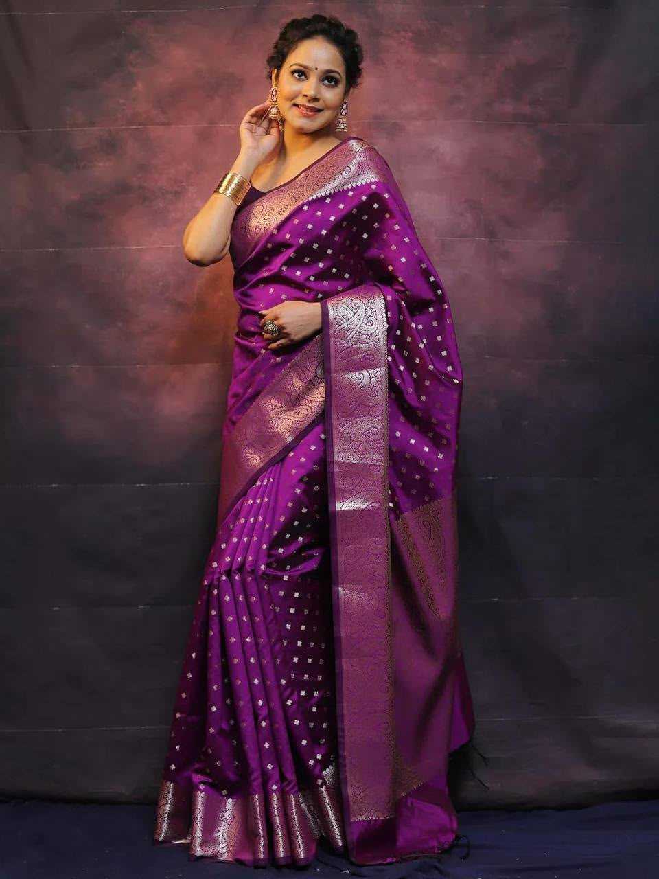 Lichi Silk Designer Saree in Wine