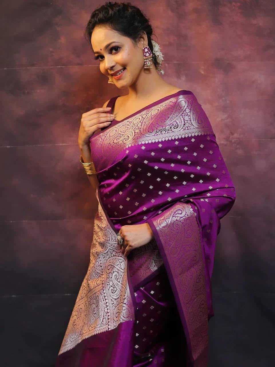 Lichi Silk Designer Saree in Wine