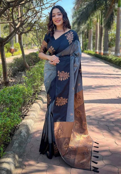 Lichi Silk Soft Saree in Mustred