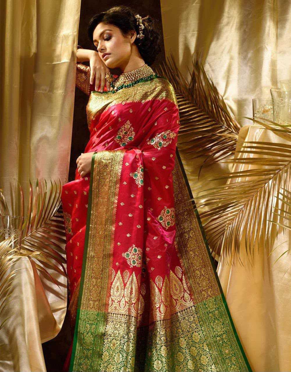 Lichi Silk Designer Saree in Navy Blue