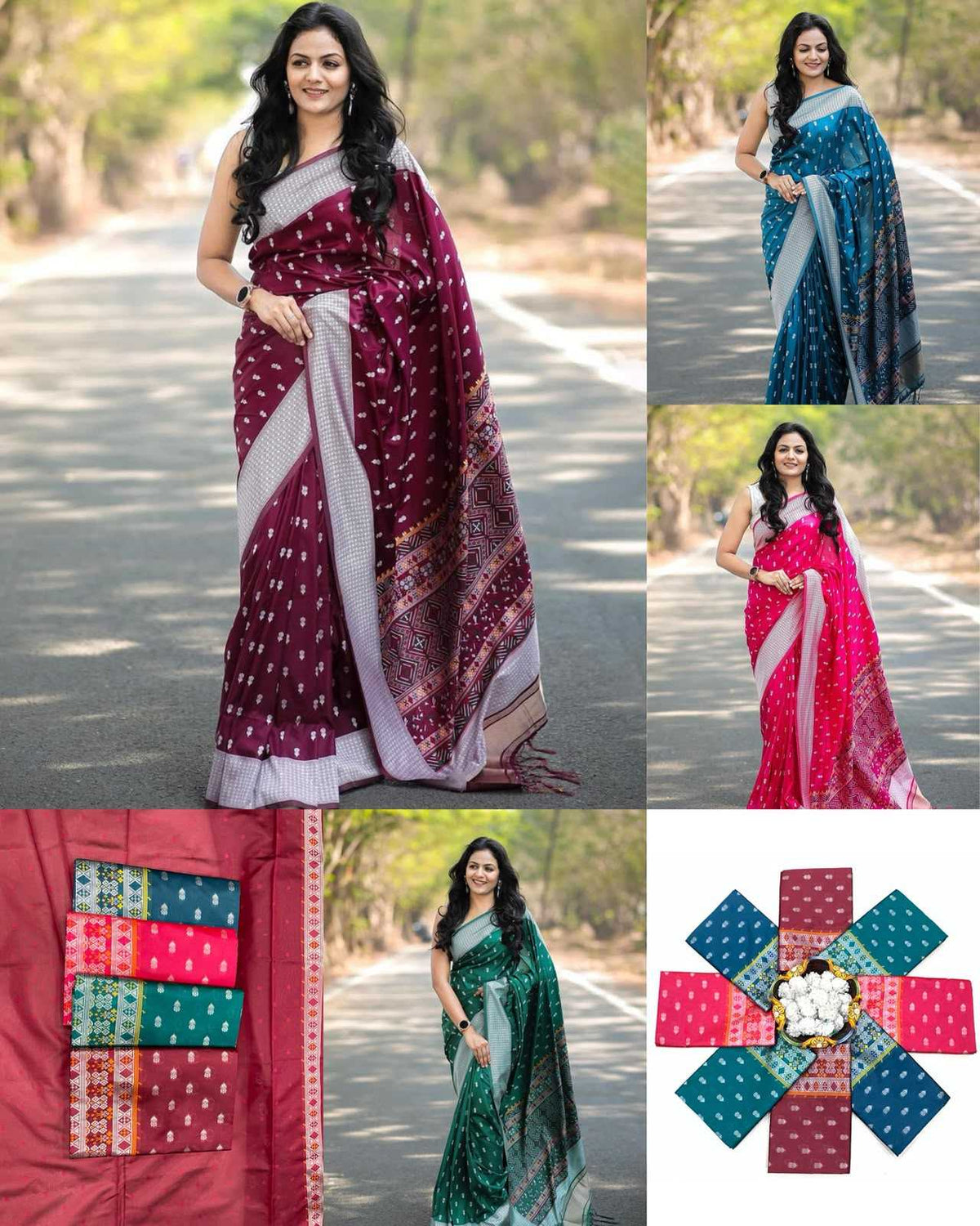 Lichi Silk Soft Saree in Dark Green
