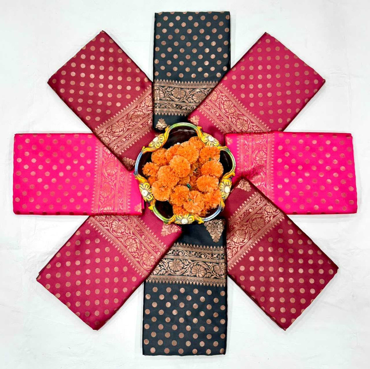 Lichi Silk Soft Saree in Dark Pink