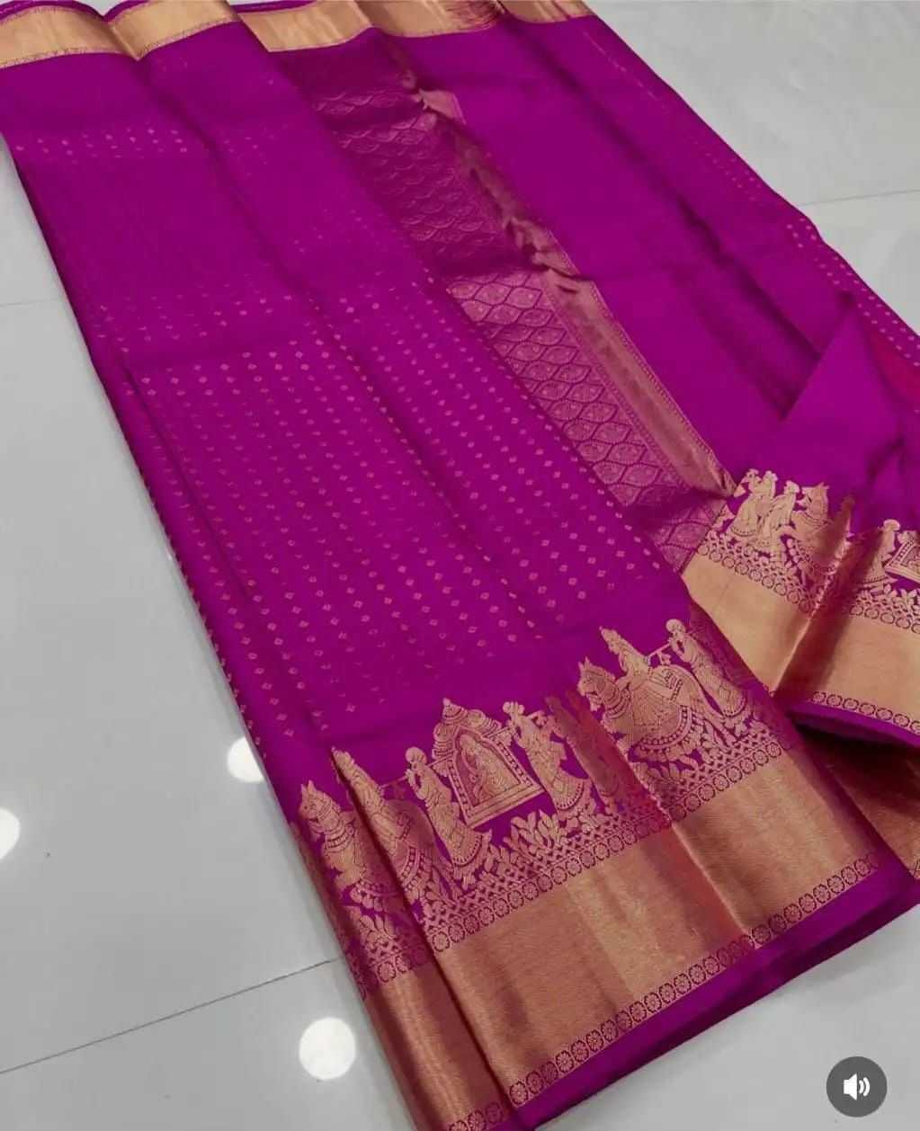 Lichi Silk Soft Saree in Lavender