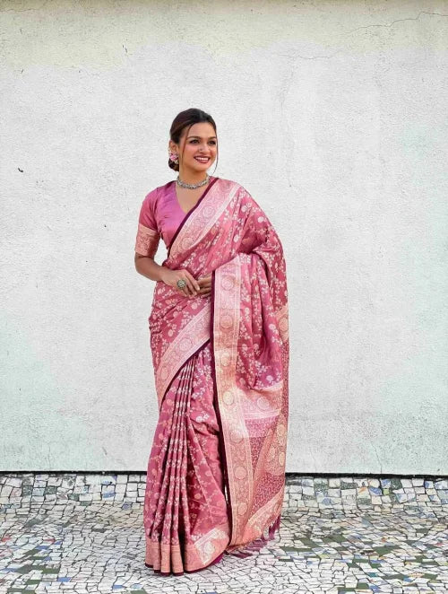 Lichi Silk Soft Saree in Mehndi