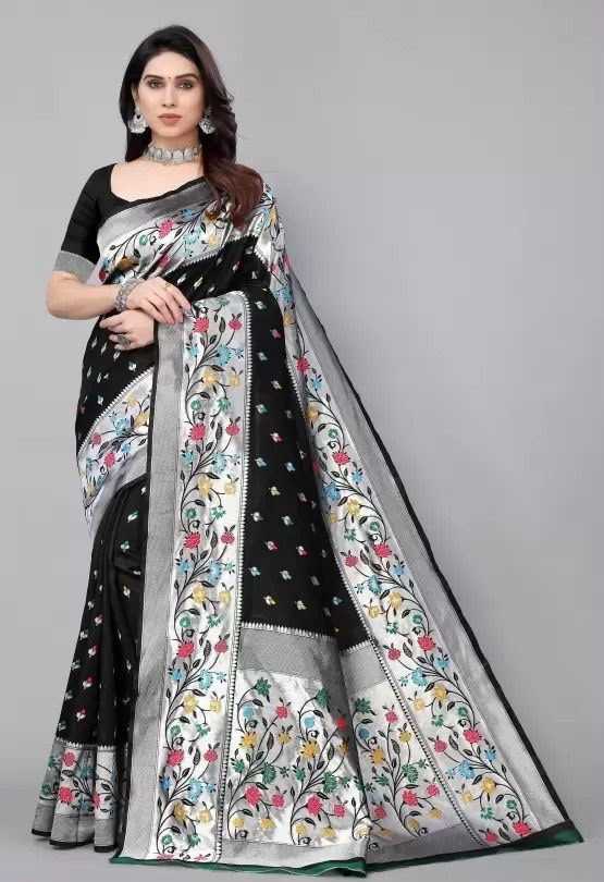 Lichi Silk Designer Saree in Deep Blue