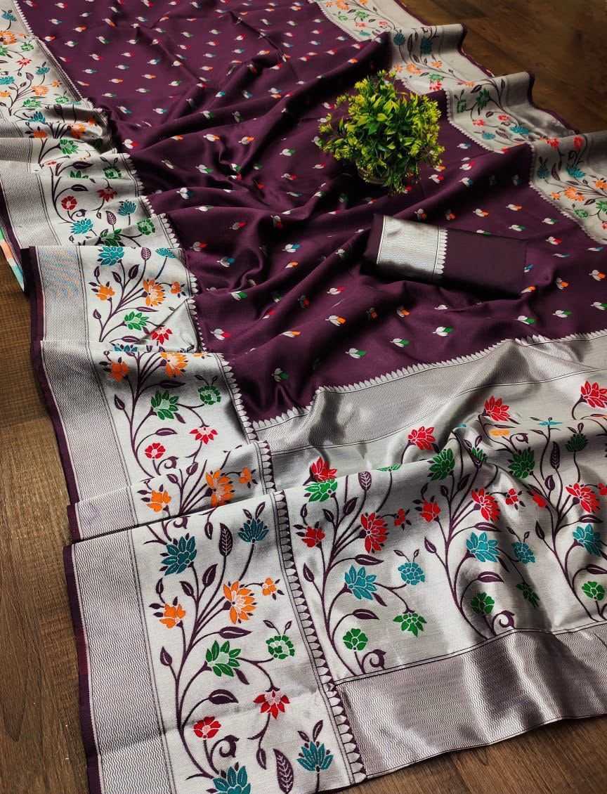 Lichi Silk Designer Saree in Deep Blue
