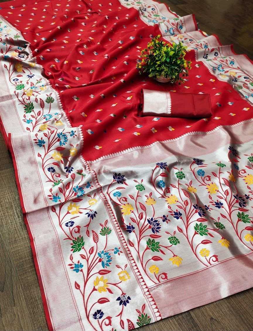 Lichi Silk Designer Saree in Deep Blue