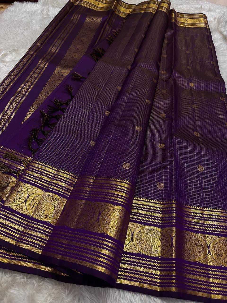 Lichi Silk Soft Saree in Navy Blue