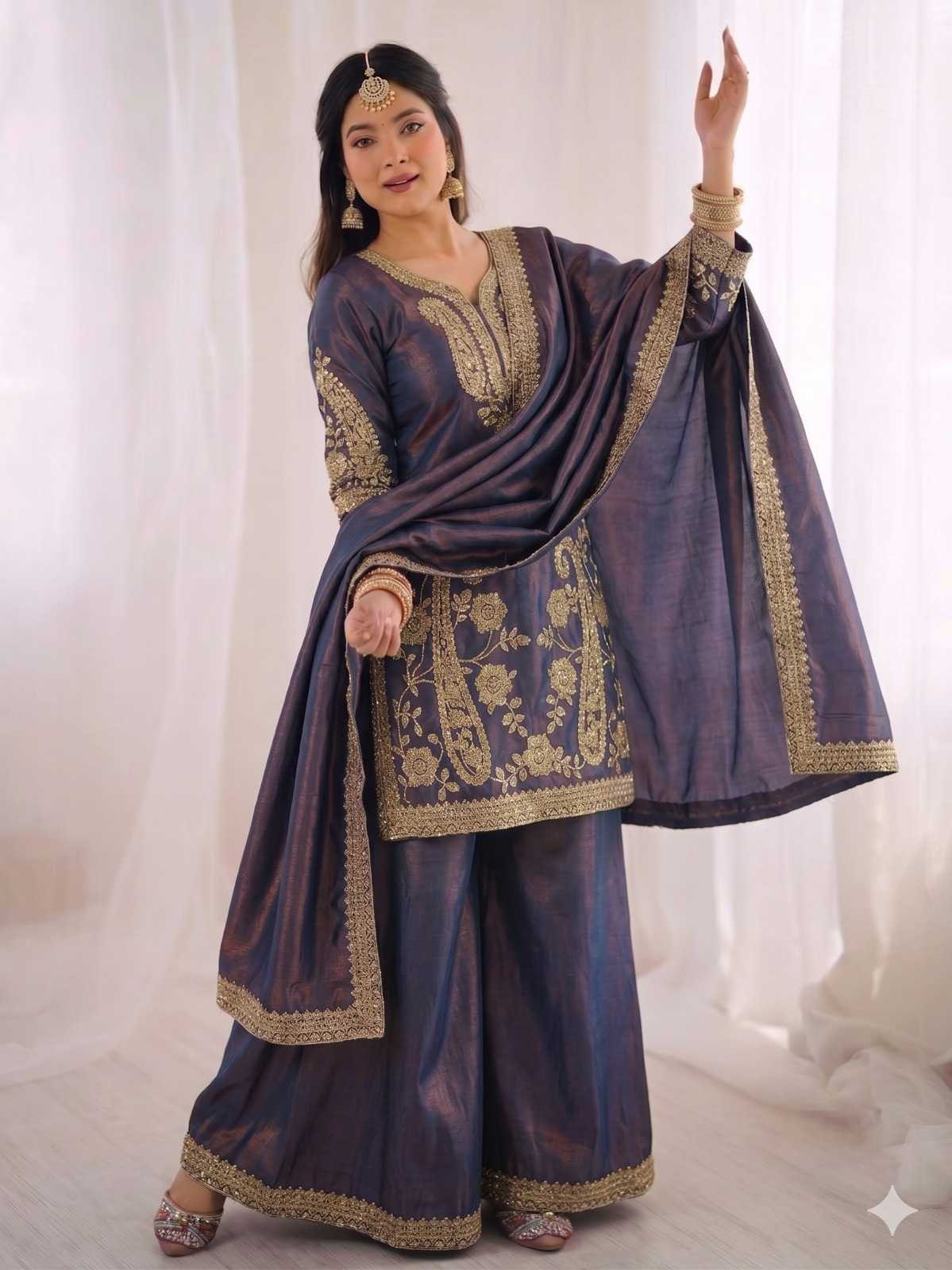 Pure Silk Sharara Salwar Suit