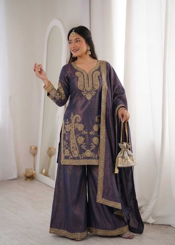 Pure Silk Sharara Salwar Suit