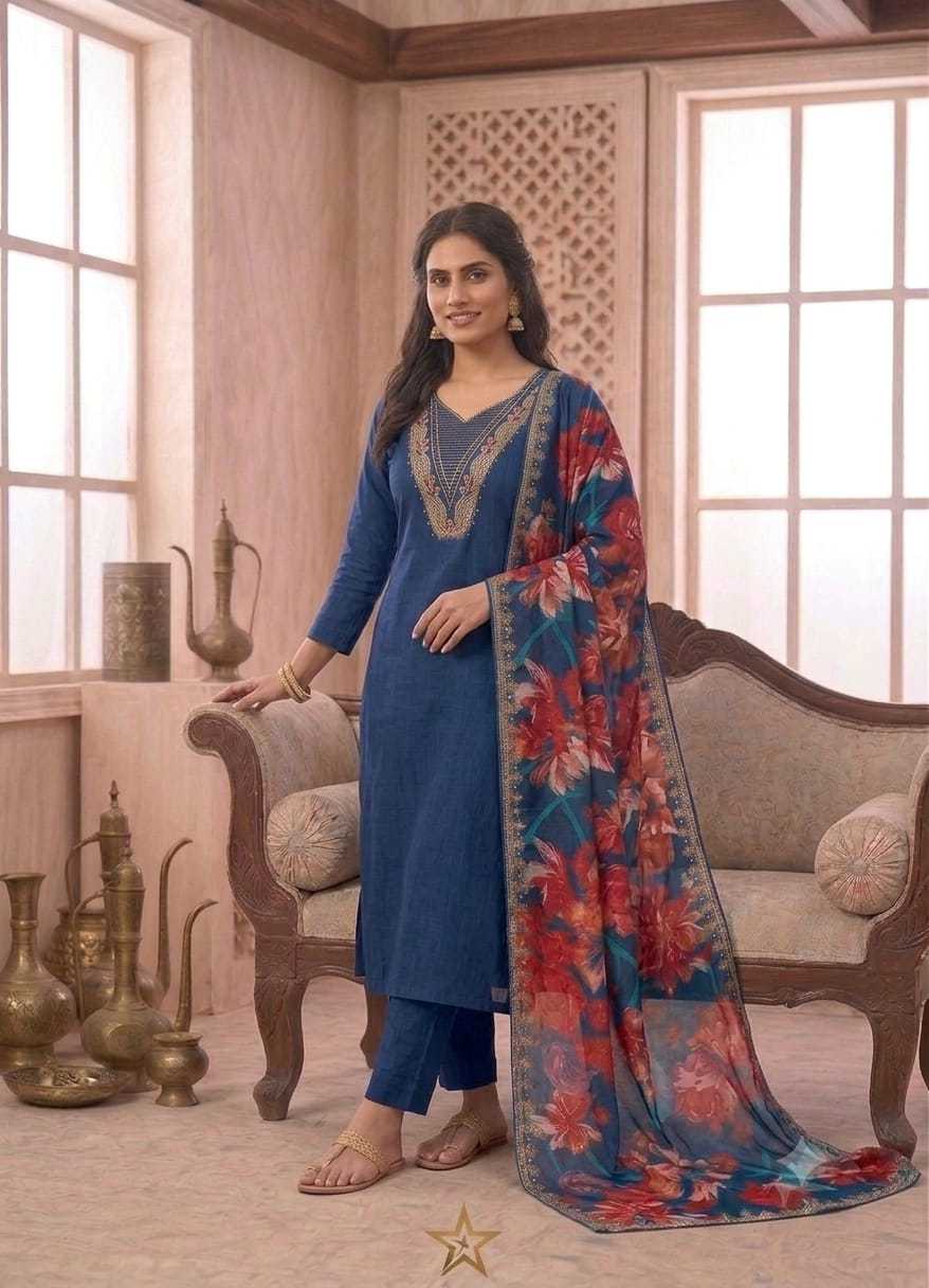 Cotton Embroidery Suit