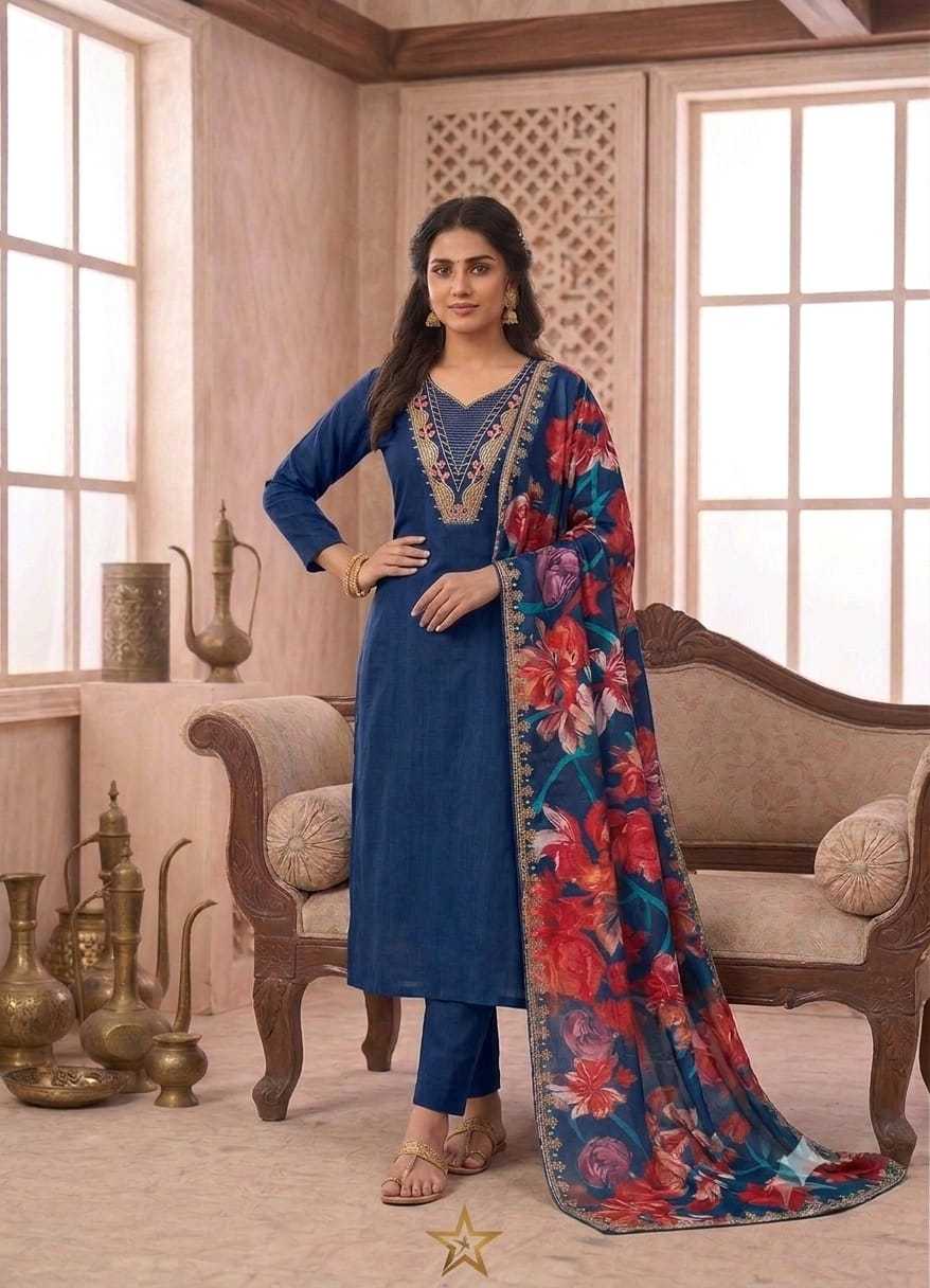 Cotton Embroidery Suit