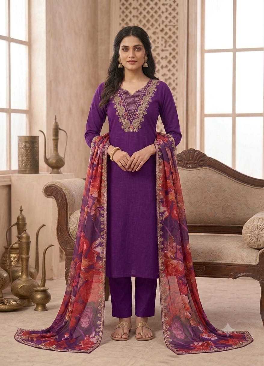 Cotton Embroidery Suit
