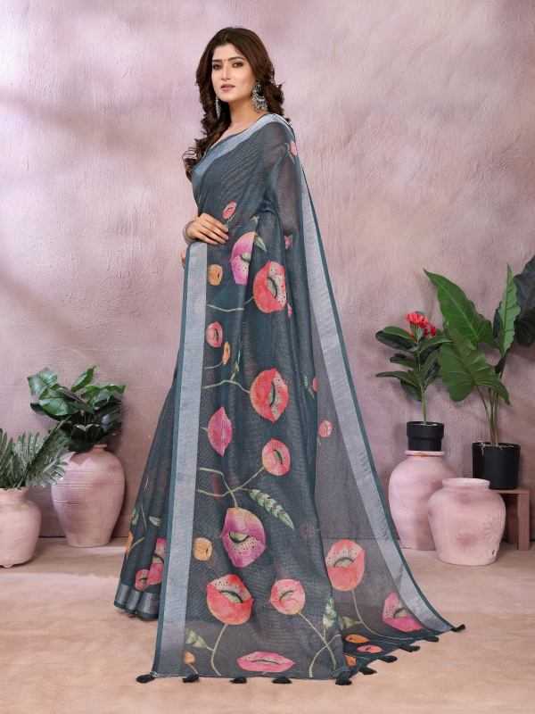 Linen Designer Saree