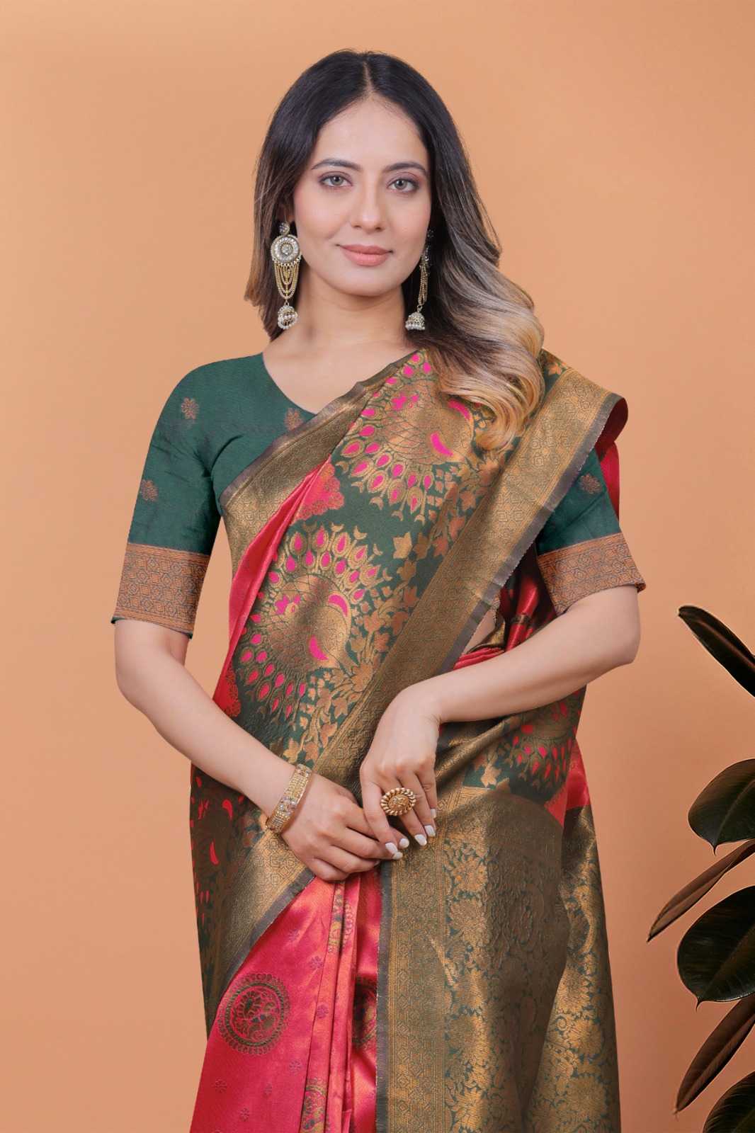 Jacquard Designer Saree in Sky