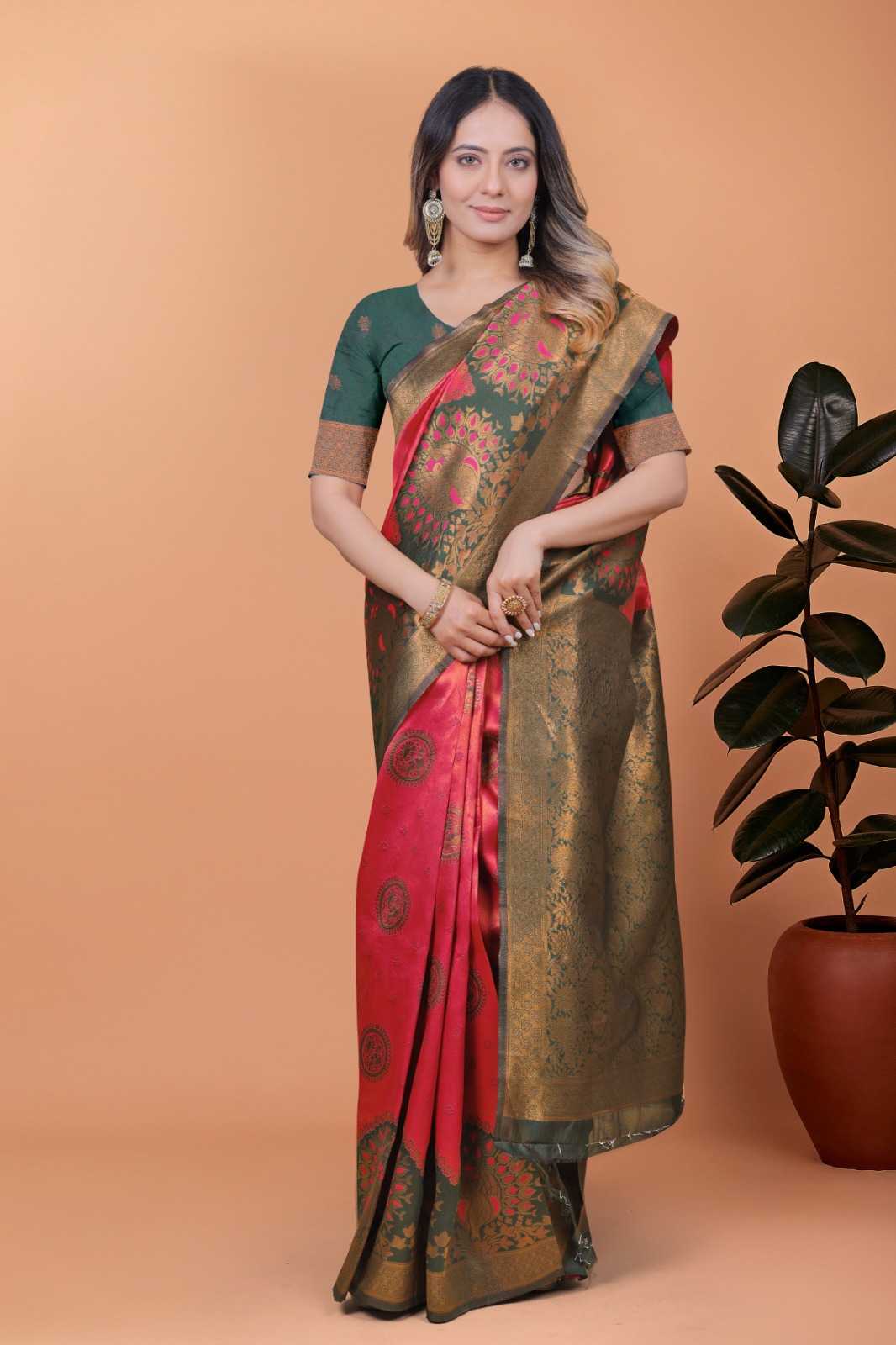 Jacquard Designer Saree in Sky