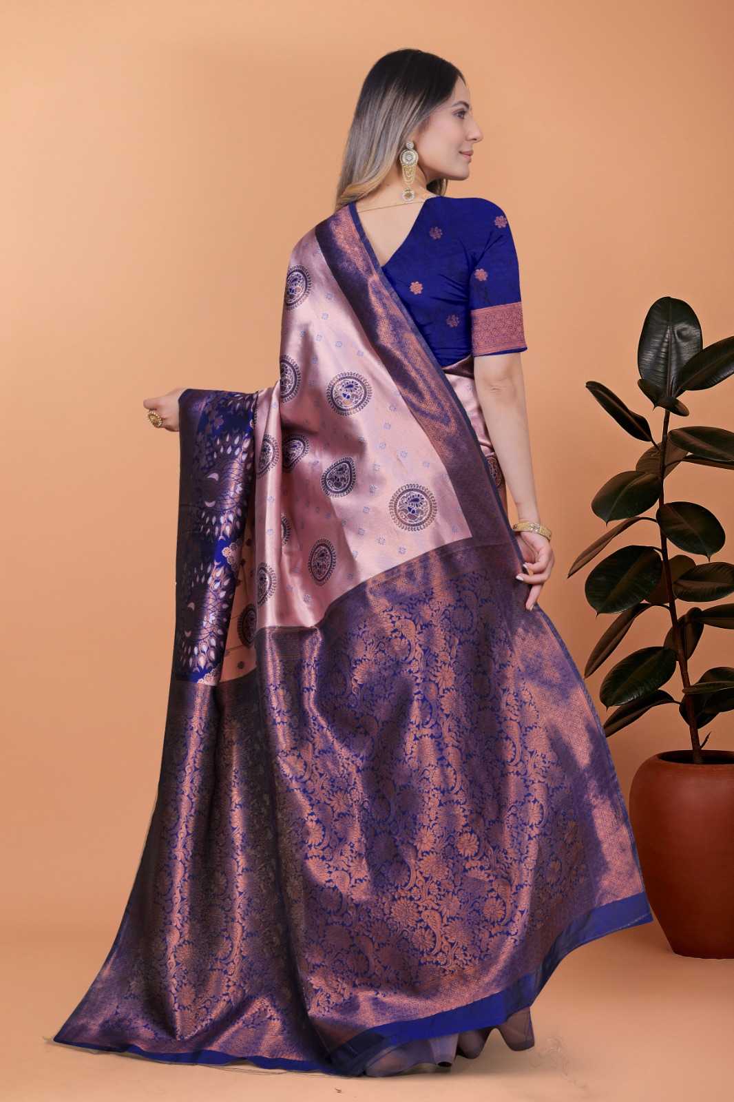 Jacquard Designer Saree in Sky