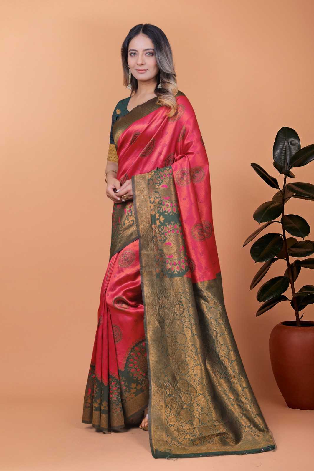 Jacquard Designer Saree in Sky