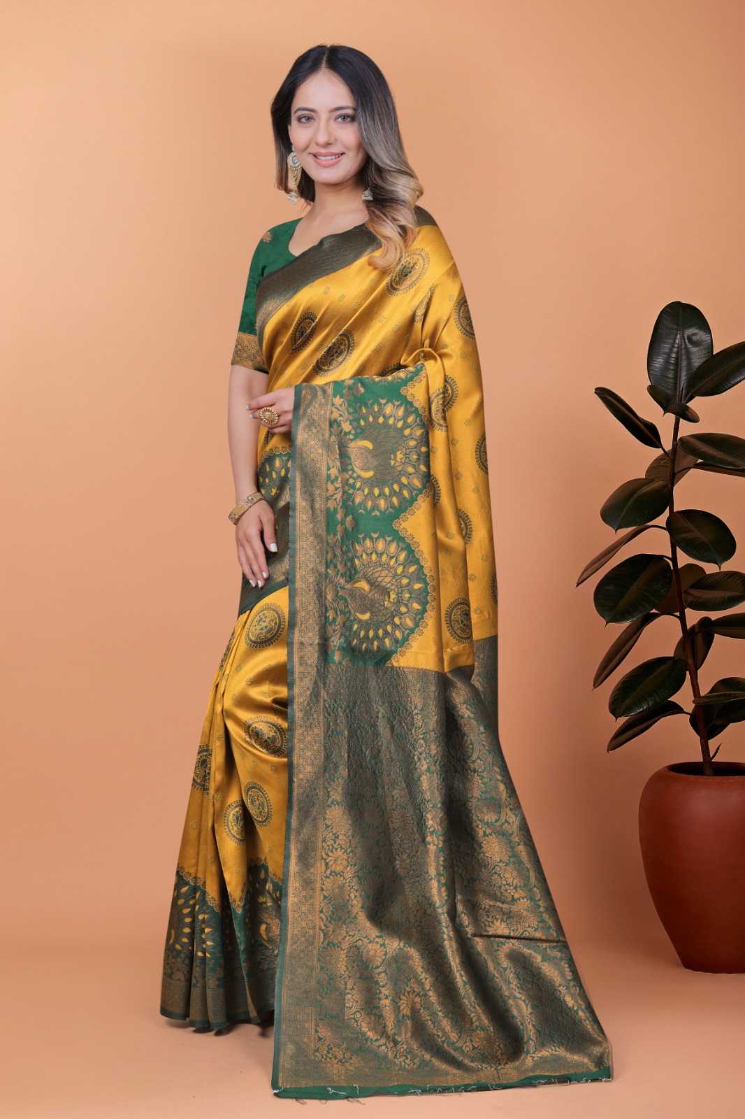 Jacquard Designer Saree in Sky