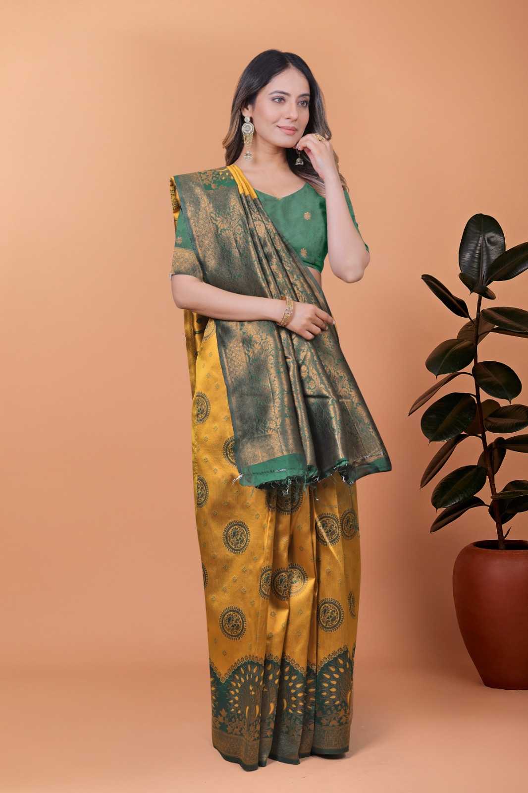 Jacquard Designer Saree in Sky