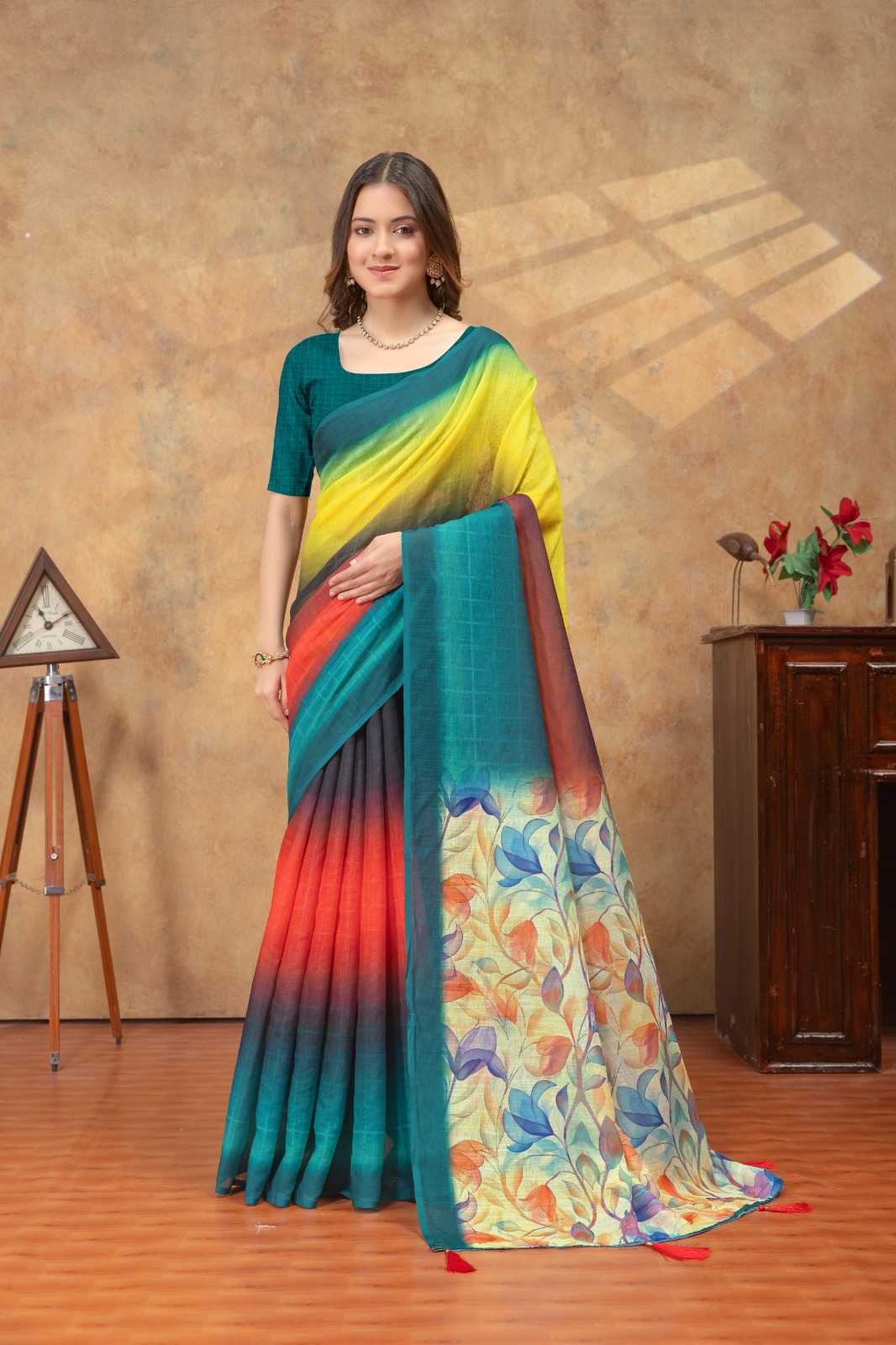 Linen Printed Saree