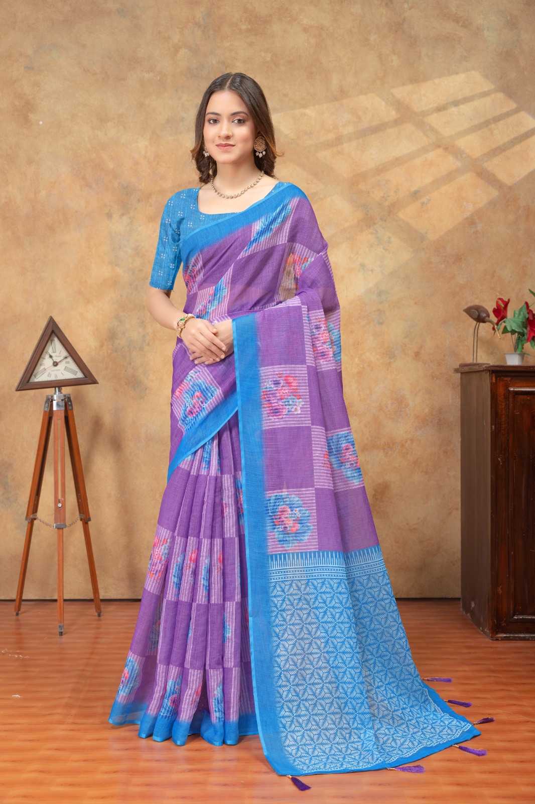 Linen Printed Saree