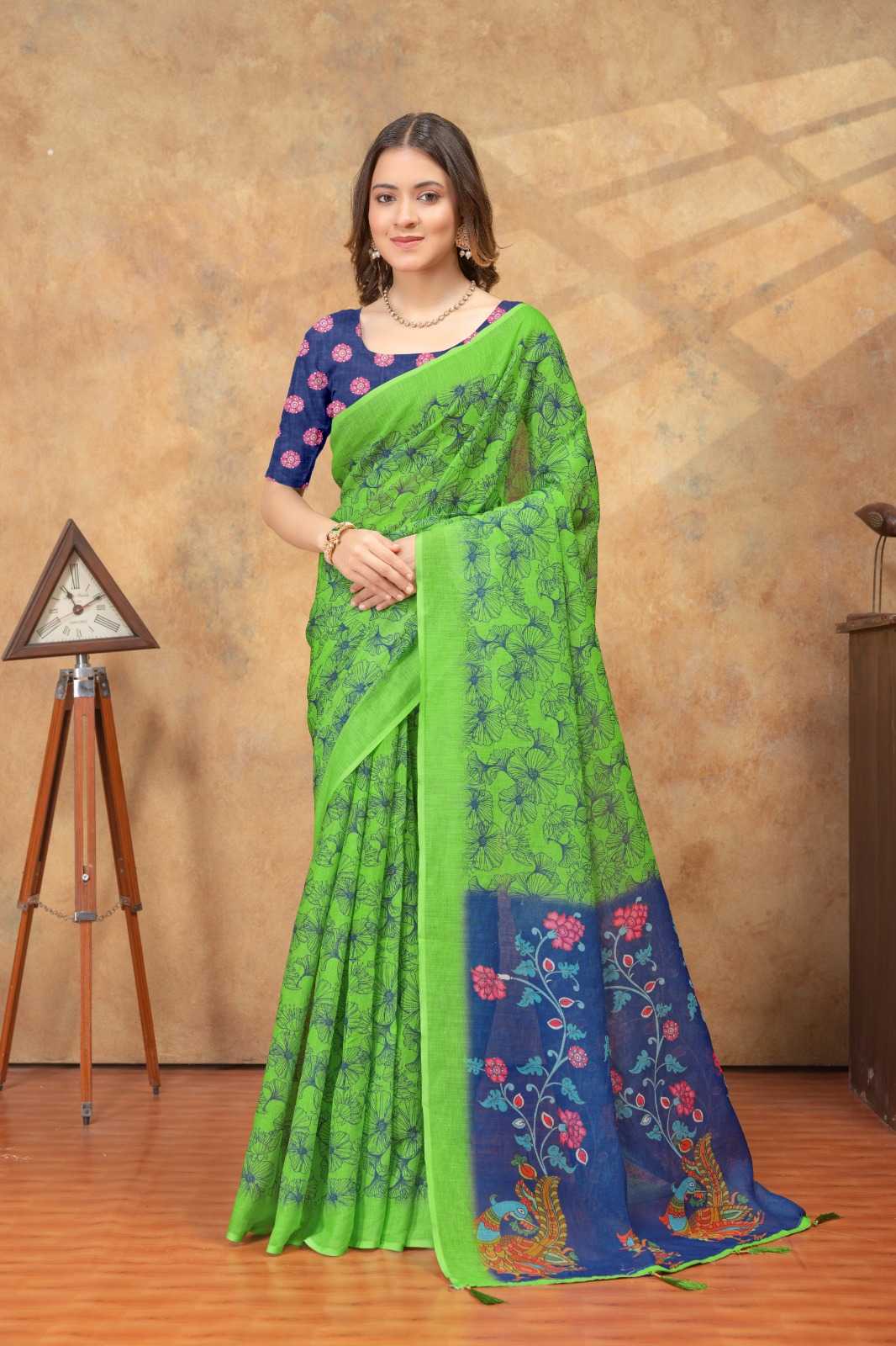 Linen Printed Saree