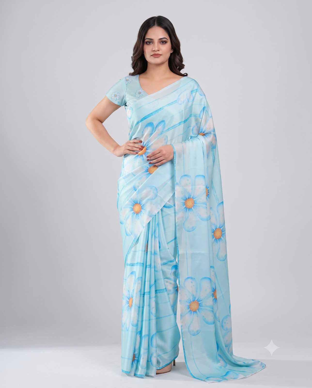 Satin Silk Designer Saree
